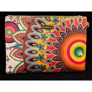 Chula Tulum Multicolor Mandala Print Clutch Bag Crystal Embellished Bohemian